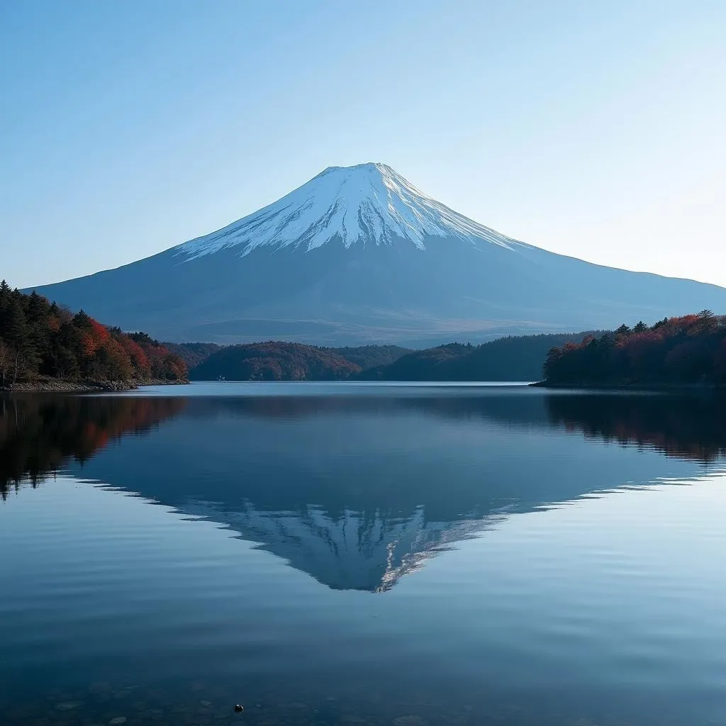 Mount Fuji reflected in Lake Ashi, Japan