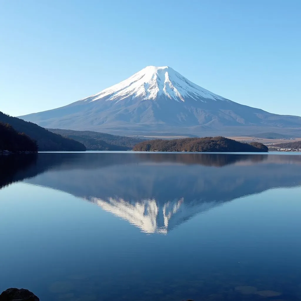 Mount Fuji Reflected in Lake Kawaguchiko