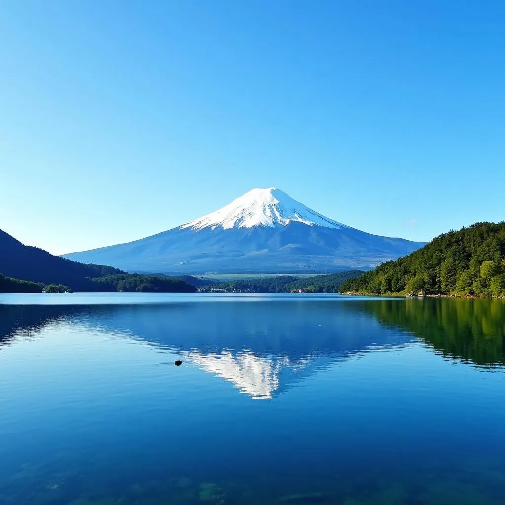 Majestic Mount Fuji Reflected in Lake Ashi