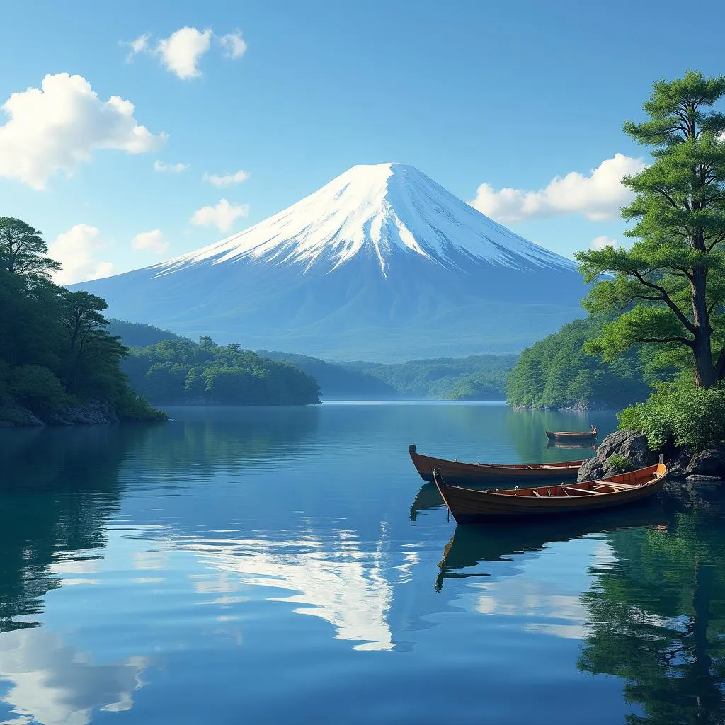 Majestic Mount Fuji Reflected in Lake Ashi