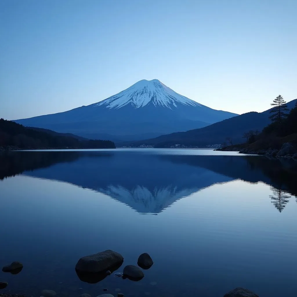 Mount Fuji Reflected in Lake Kawaguchiko