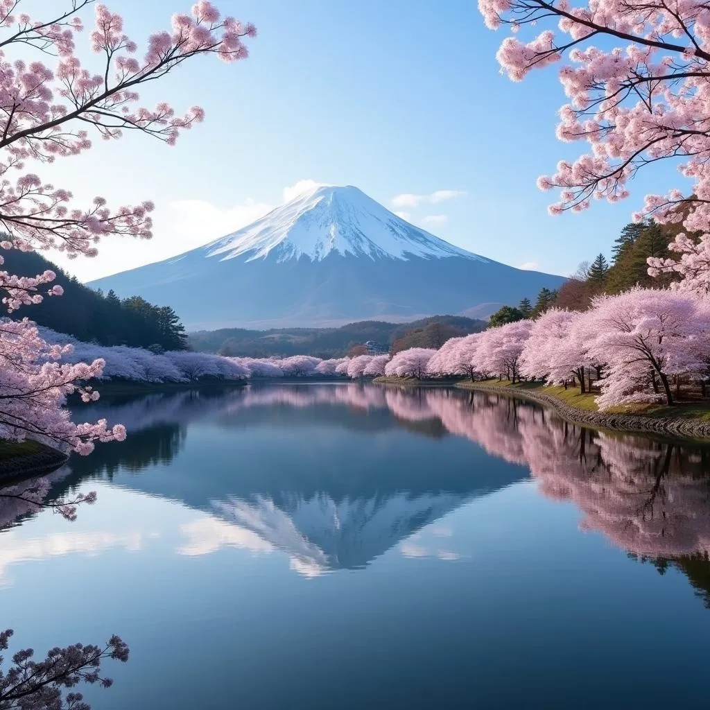 Mount Fuji Reflected in Lake Kawaguchiko