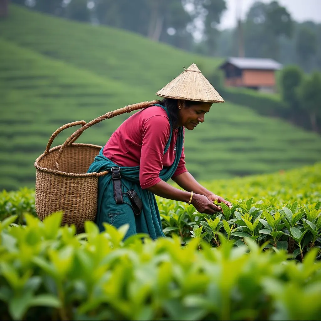 Tea Plantation Worker in Munnar