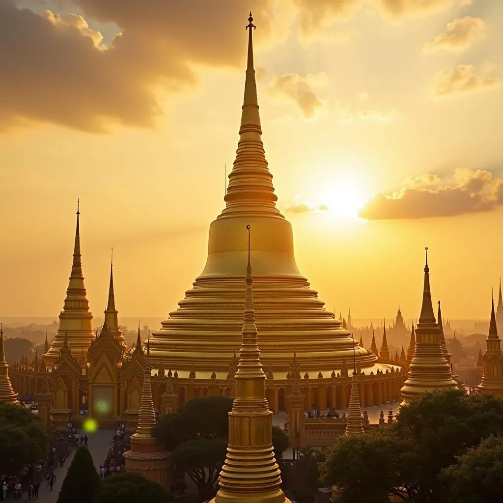 Golden Shwedagon Pagoda in Yangon, Myanmar