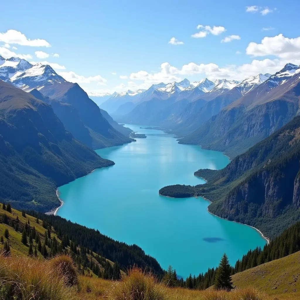 Breathtaking view of New Zealand's South Island