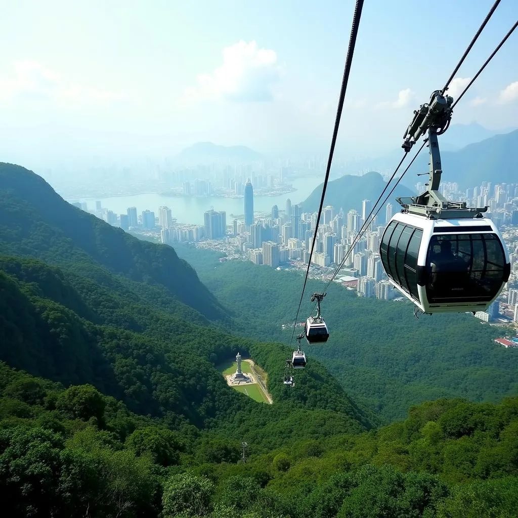 Hong Kong Ngong Ping Cable Car Scenic View