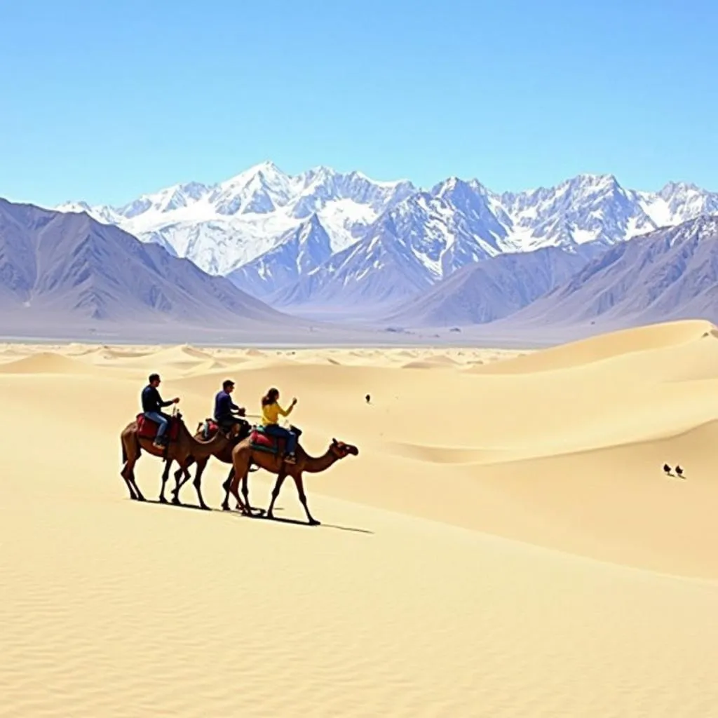 Nubra Valley's sand dunes and camel safari