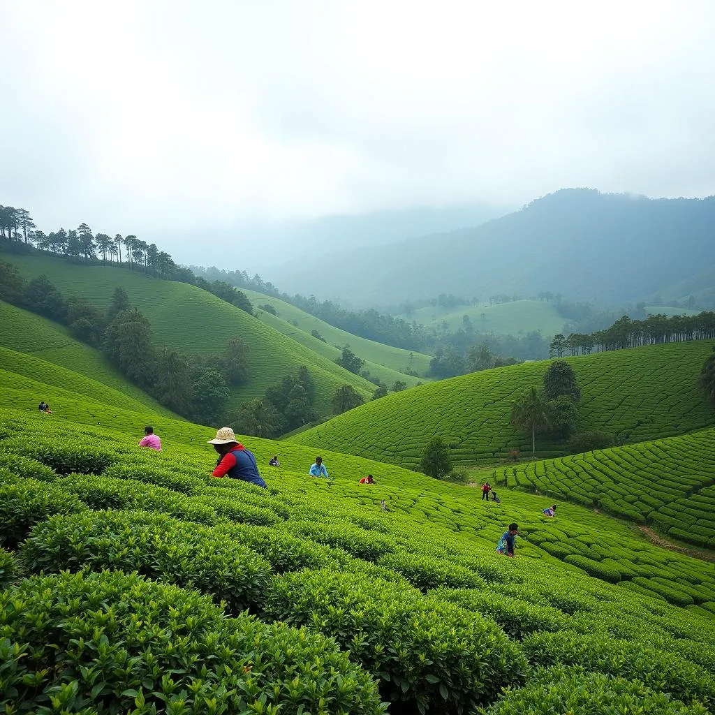 Tea Plantations in Nuwara Eliya