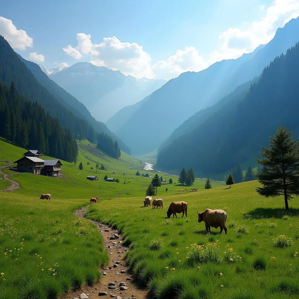 Scenic View of Pahalgam, the Valley of Shepherds