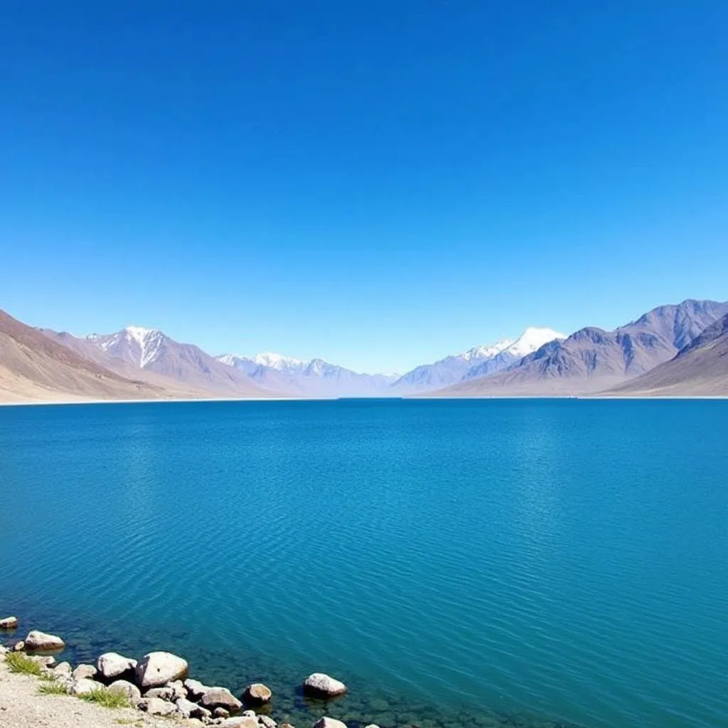 Panoramic view of Pangong Lake