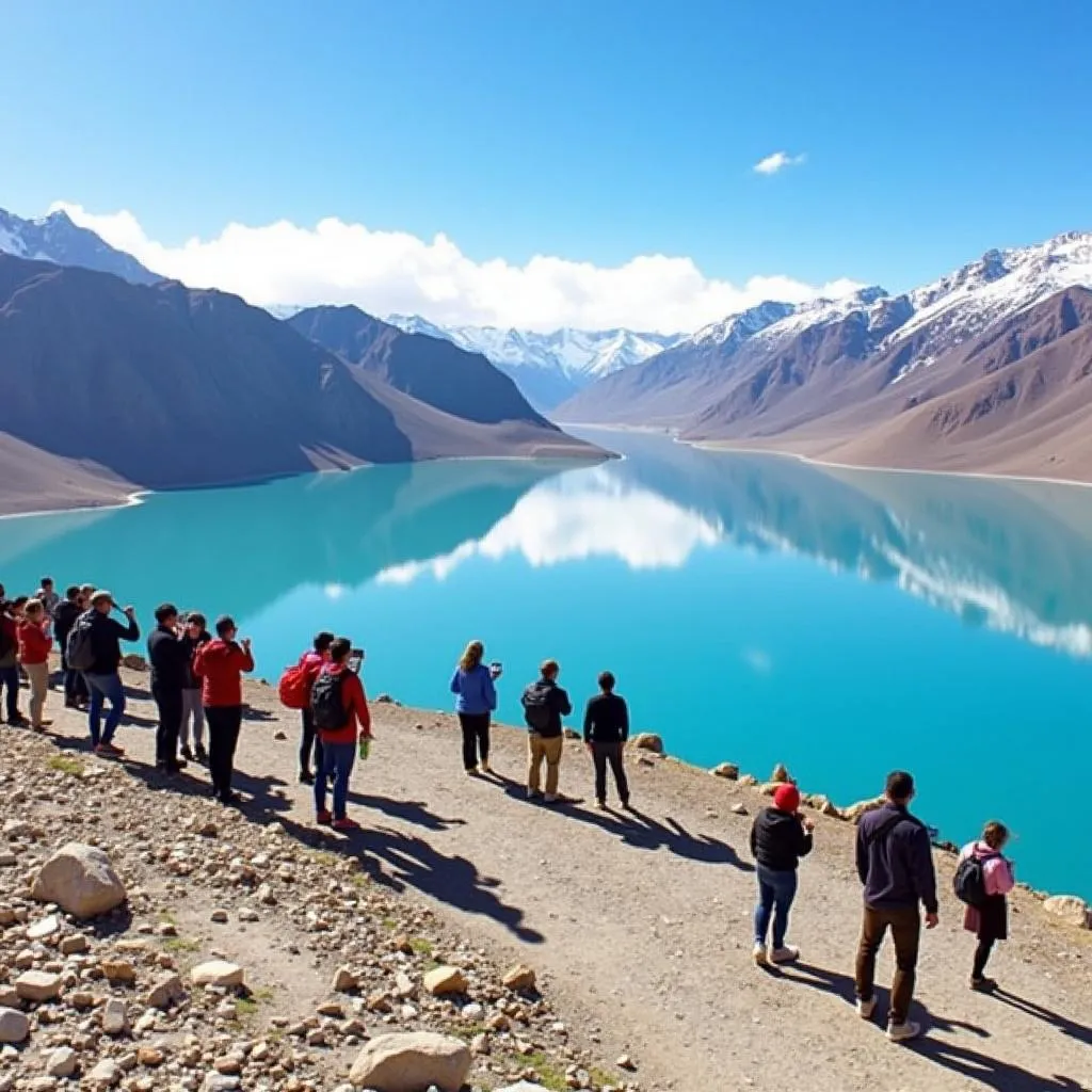 Scenic view of Pangong Tso lake