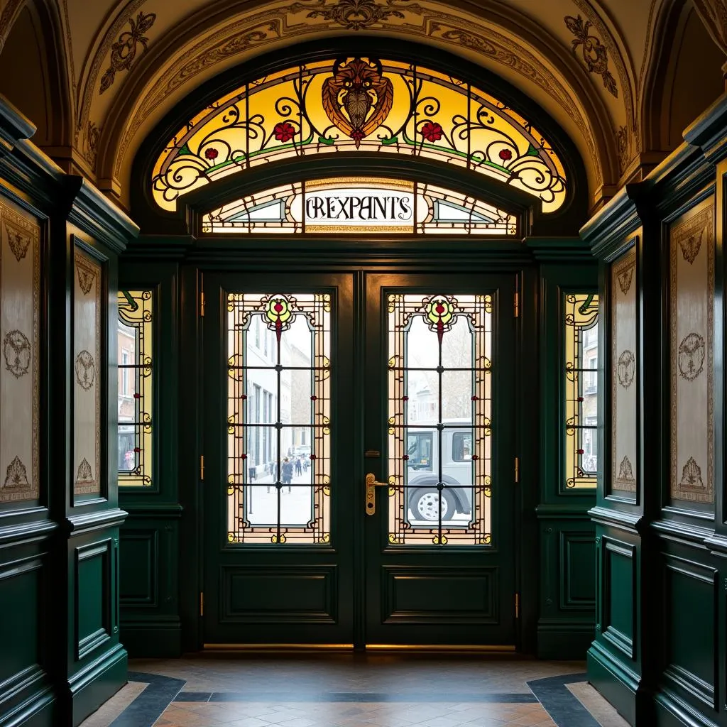 Art Nouveau entrance to a Paris Metro station