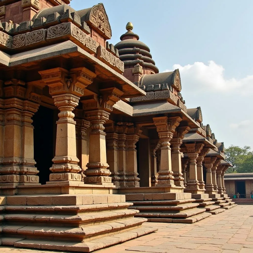 Intricate carvings and architecture of Pattadakal Temple, a UNESCO World Heritage Site