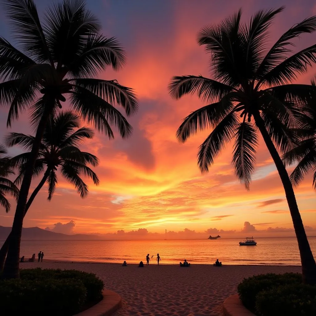 Spectacular Sunset over Pattaya Beach