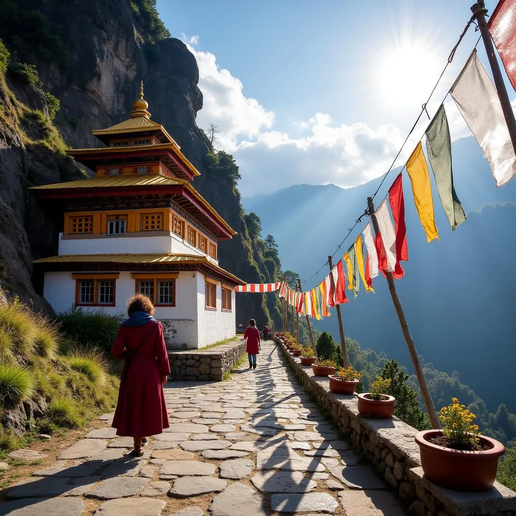 Prayer flags East Sikkim Monastery