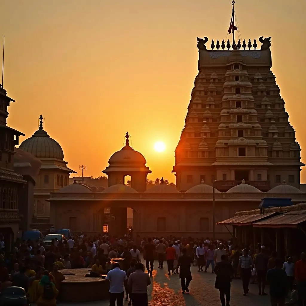 Sunrise view of Jagannath Temple, Puri