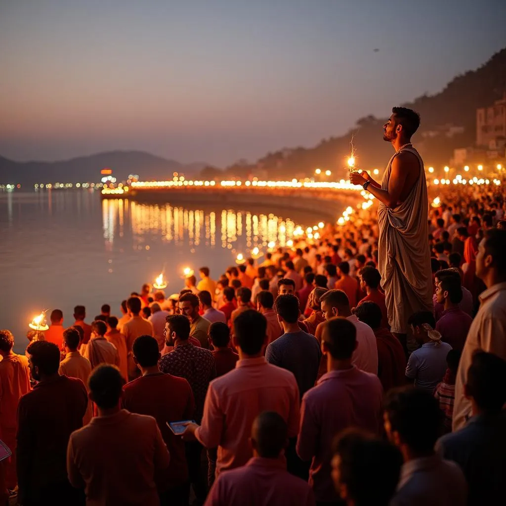 Aarti Ceremony at Pushkar's Sacred Lake