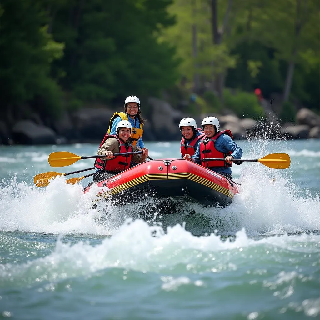 Thrilling river rafting experience in Japan