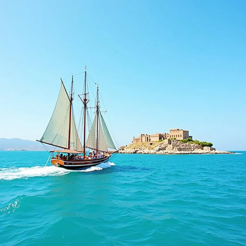 Sailing from Mykonos to Ancient Delos Island