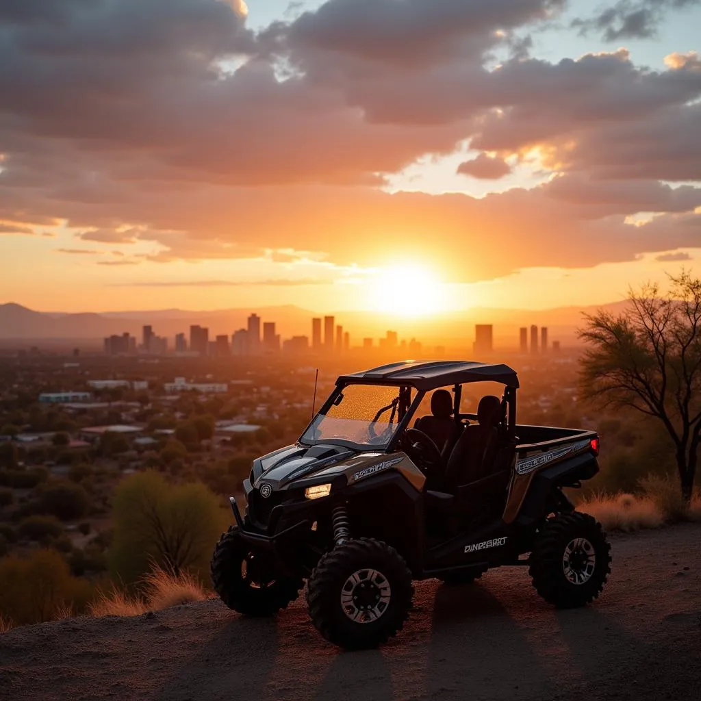 Breathtaking view of Scottsdale skyline from an ATV trail