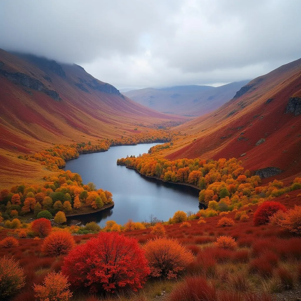 Scottish Highlands in autumn colors