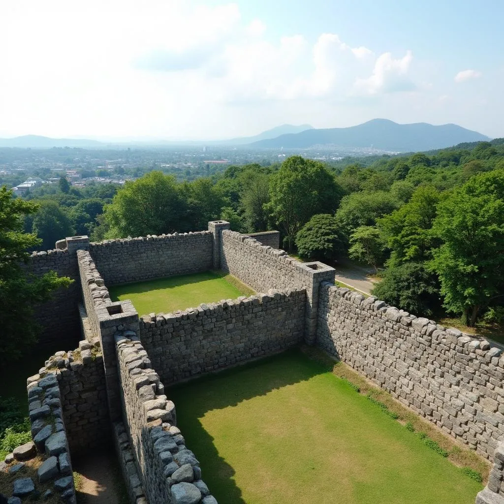 Sendai Castle Ruins panoramic view