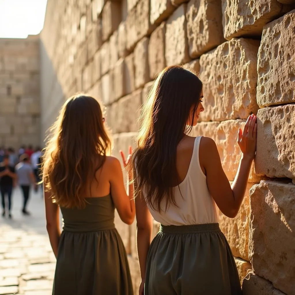 Travelers at the Western Wall during a Shalom Israel tour