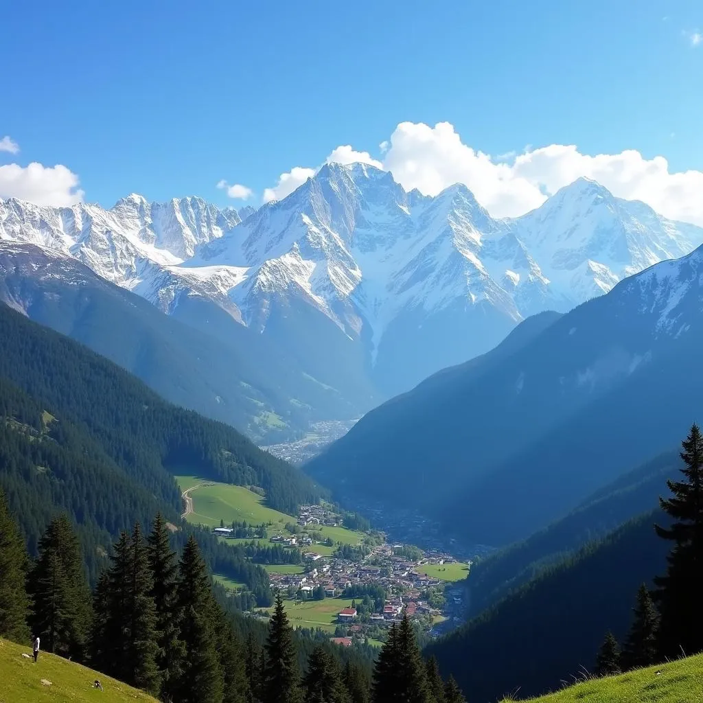 Snow-capped Mountains in Manali, Himachal Pradesh