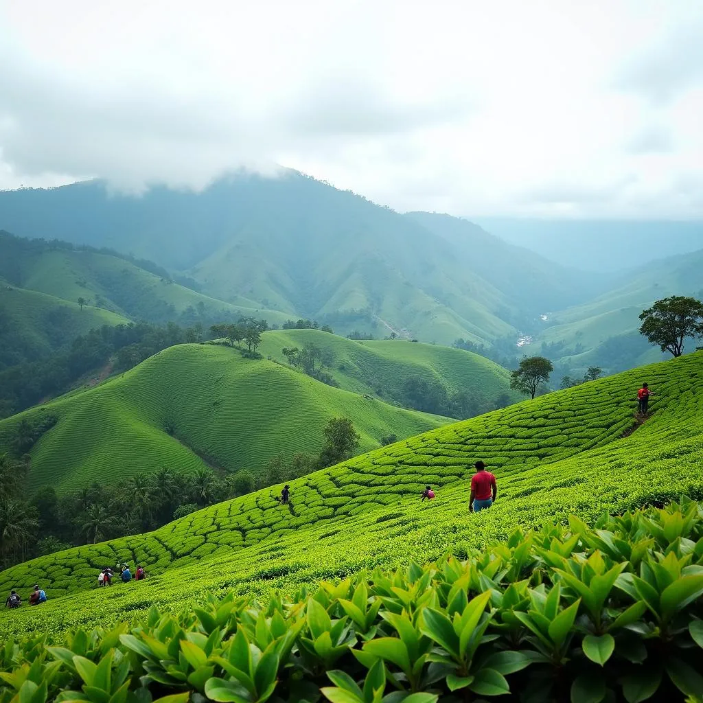 South India Tea Plantation in Hills