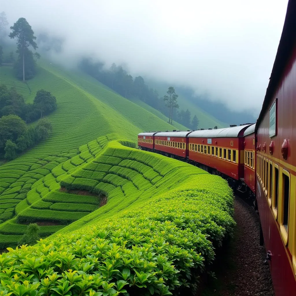 Scenic Train Ride amidst Tea Plantations in Sri Lanka