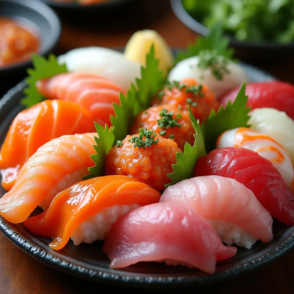 Exquisite Sushi Platter in Japan