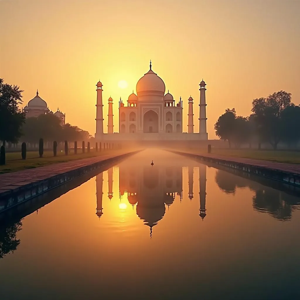 Taj Mahal at sunrise