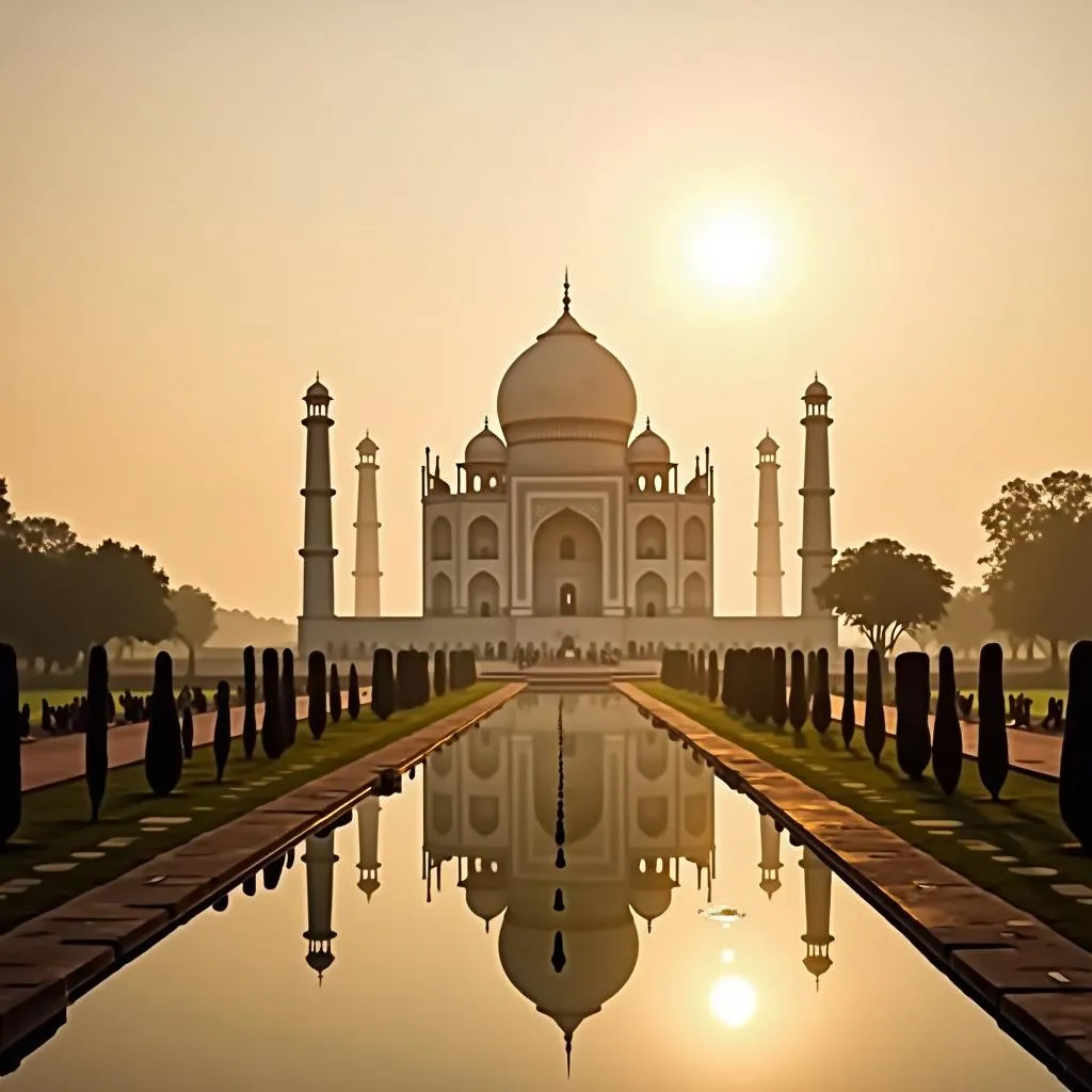 Taj Mahal at sunrise