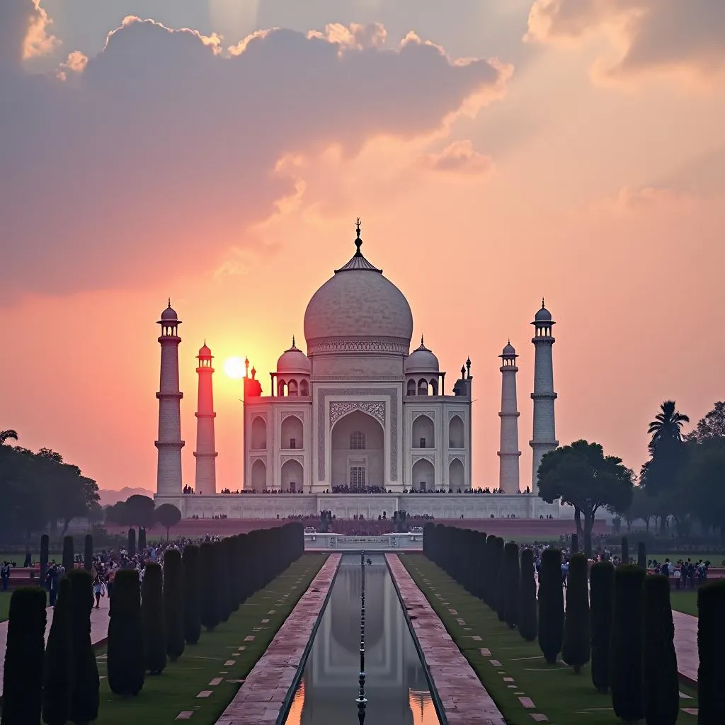 Sunrise over Taj Mahal