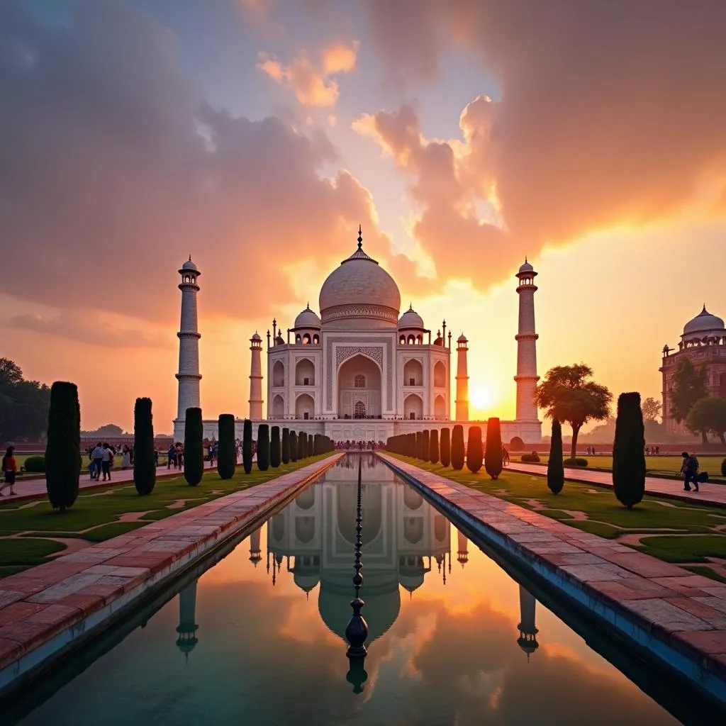 Sunrise over the Taj Mahal