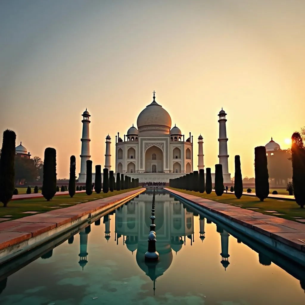 Taj Mahal at sunset