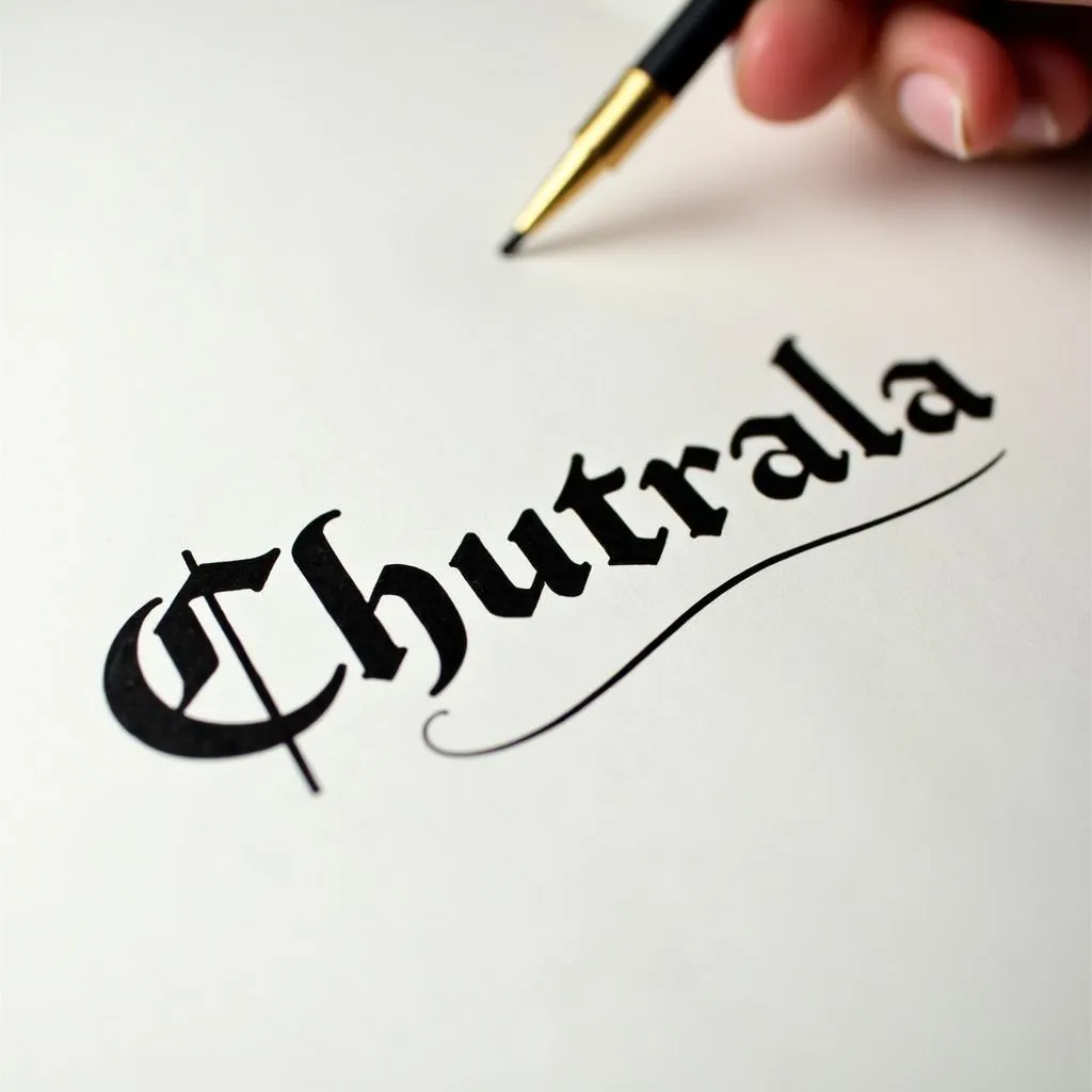 Tamil Calligraphy of "Chutrala"