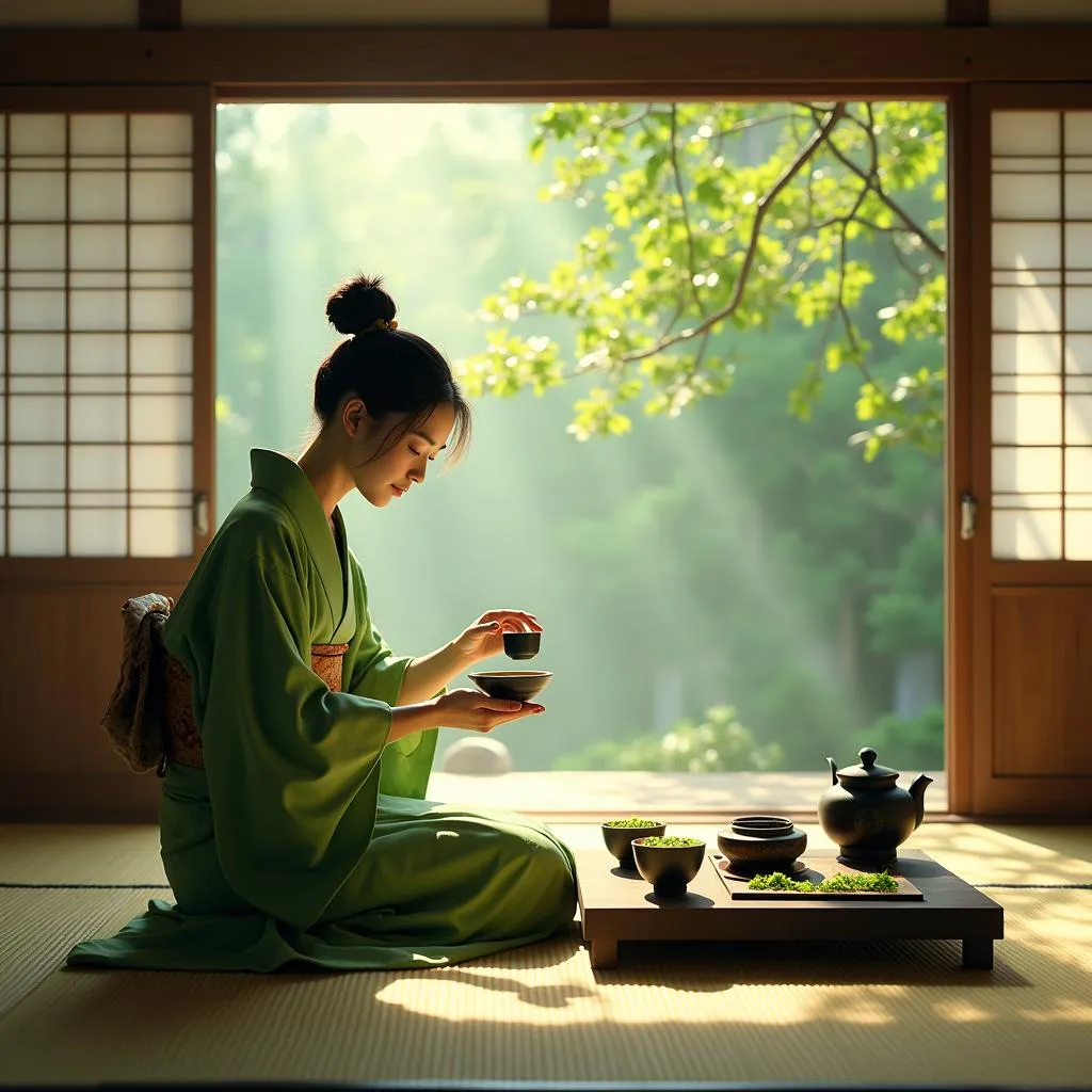 Traditional Japanese tea ceremony in Kyoto