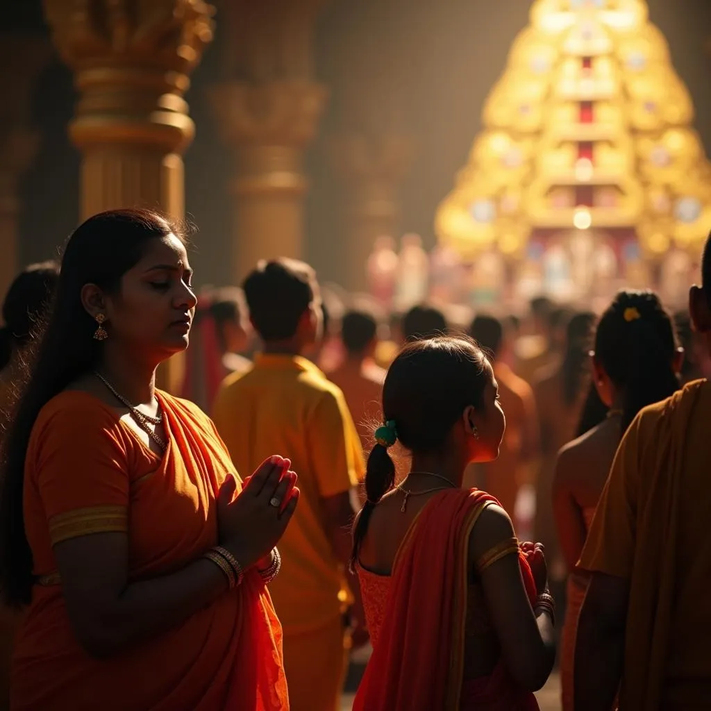 Devotees offering prayers at Tirupati Balaji temple