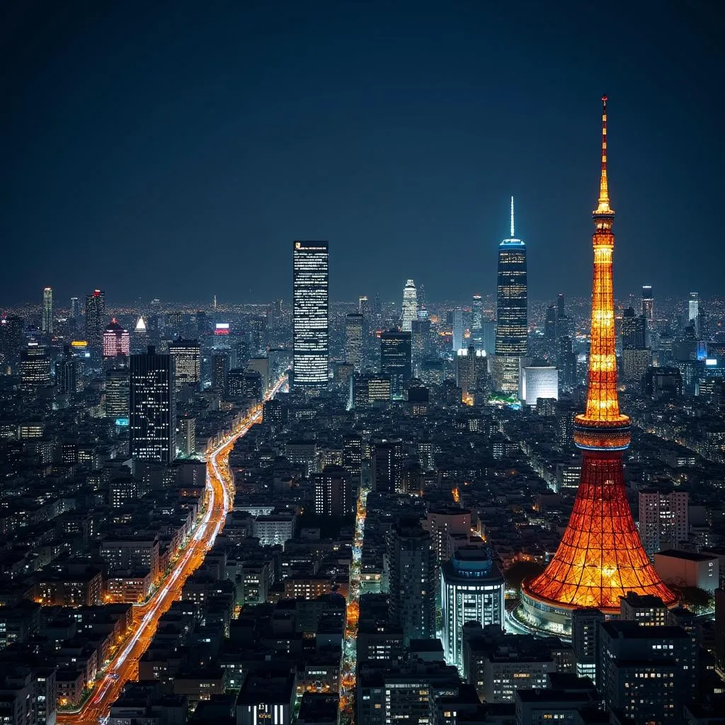 Tokyo cityscape at night