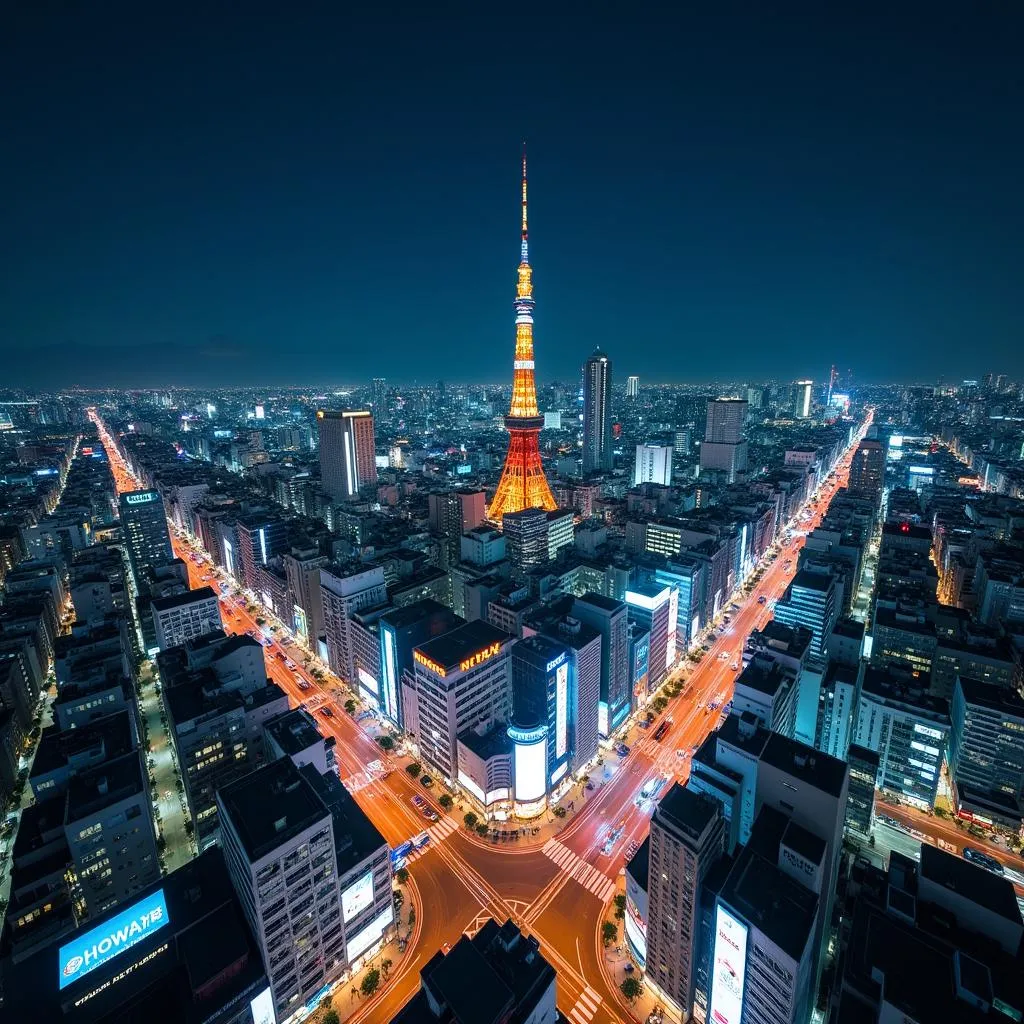 Vibrant Tokyo Cityscape at Night