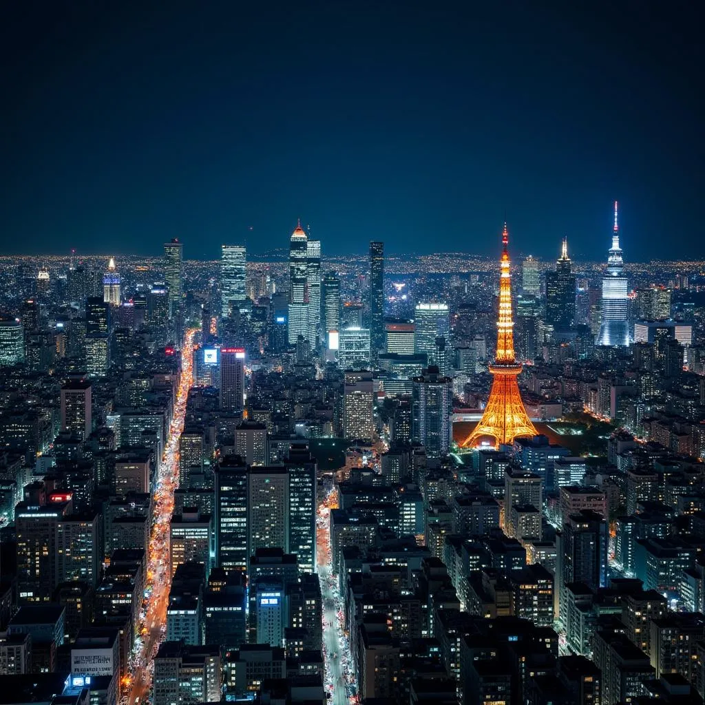 Tokyo cityscape at night