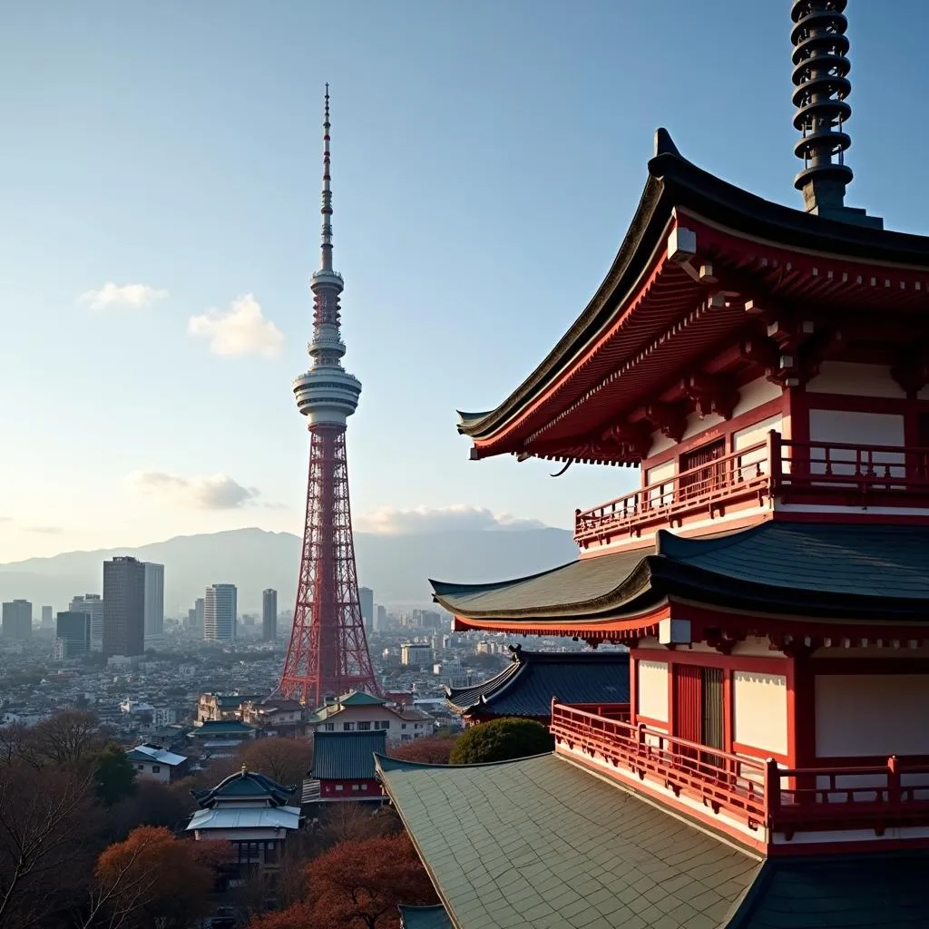 Tokyo Sensouji Temple and Skytree