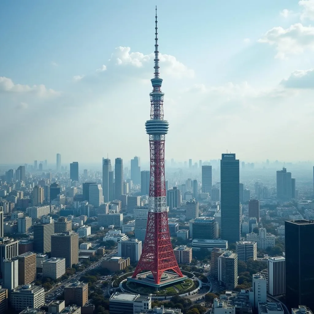 Panoramic View of Tokyo Skyline from Skytree