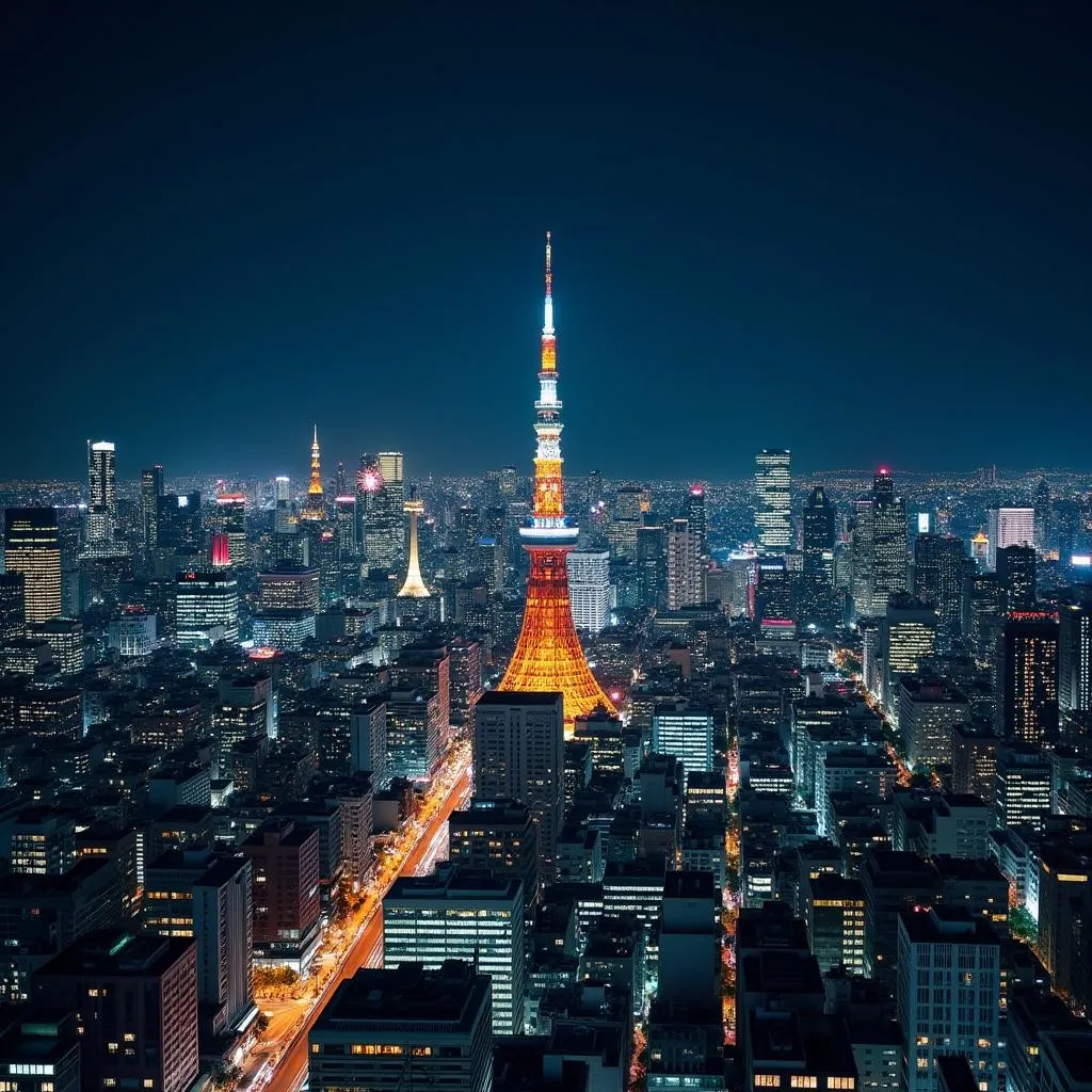 Tokyo skyline at night