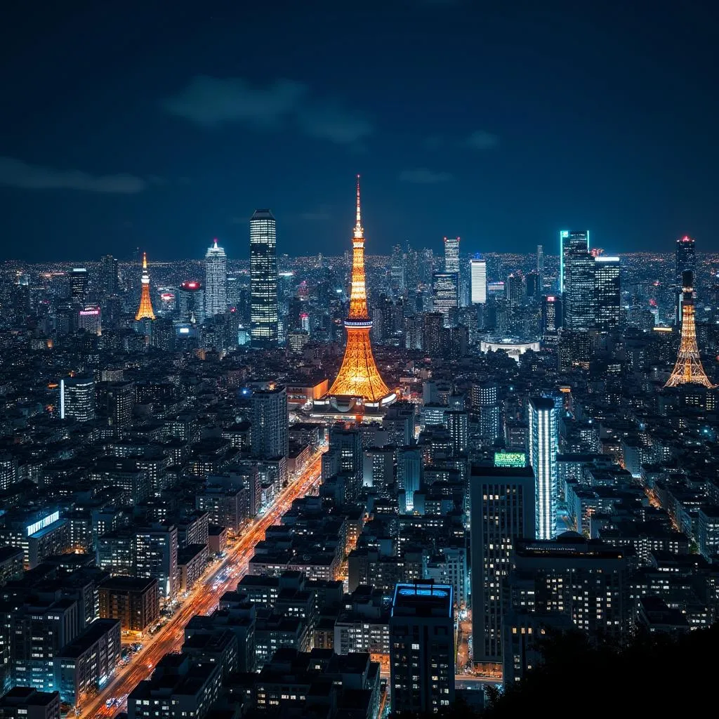 Tokyo Skyline at Night