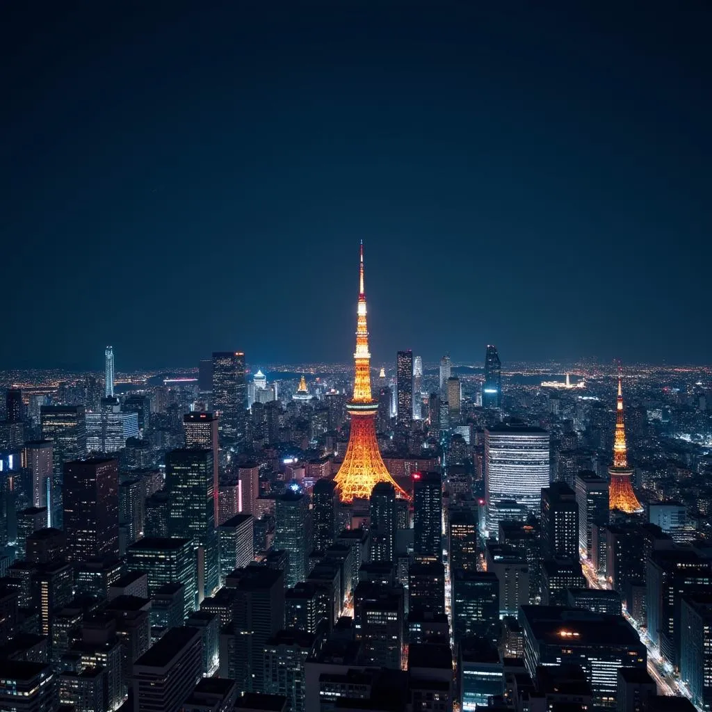 Tokyo skyline at night