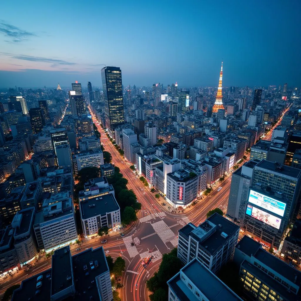 Tokyo cityscape with Shibuya Crossing