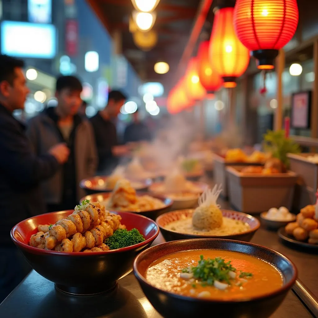 Vibrant Tokyo Street Food Market