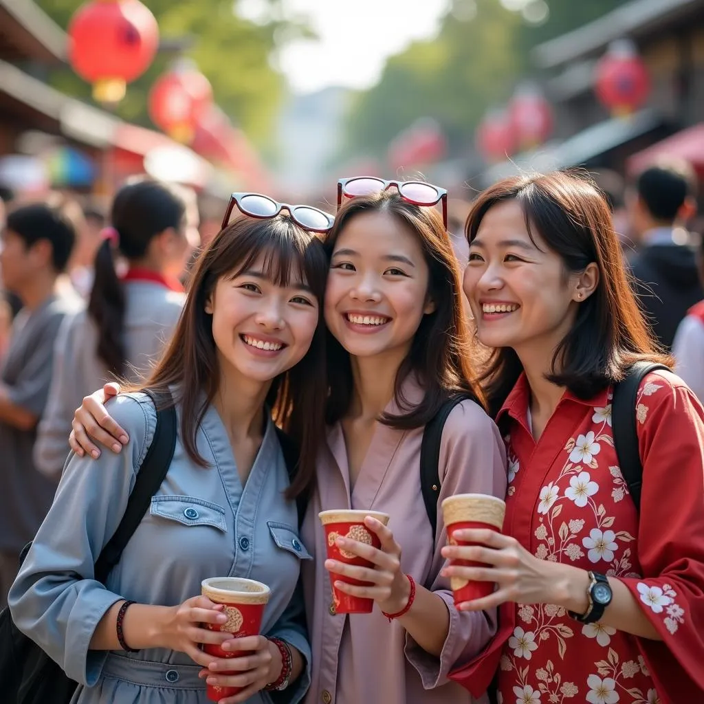 Tourists and locals coming together to celebrate Uti Matsuri